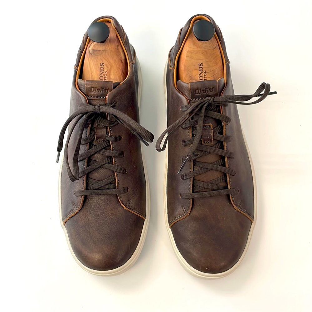 OluKai Brown Leather Sneakers: Mens Size 10. Only worn twice!